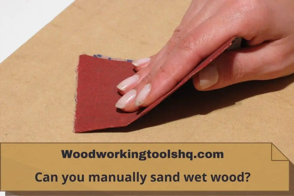 Can you manually sand wet wood?